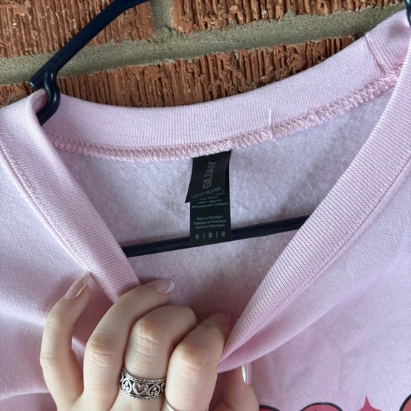 Pink Graphic Women's Sweater “Dentistry” Baby Pink Size Medium - Picture 5 of 6